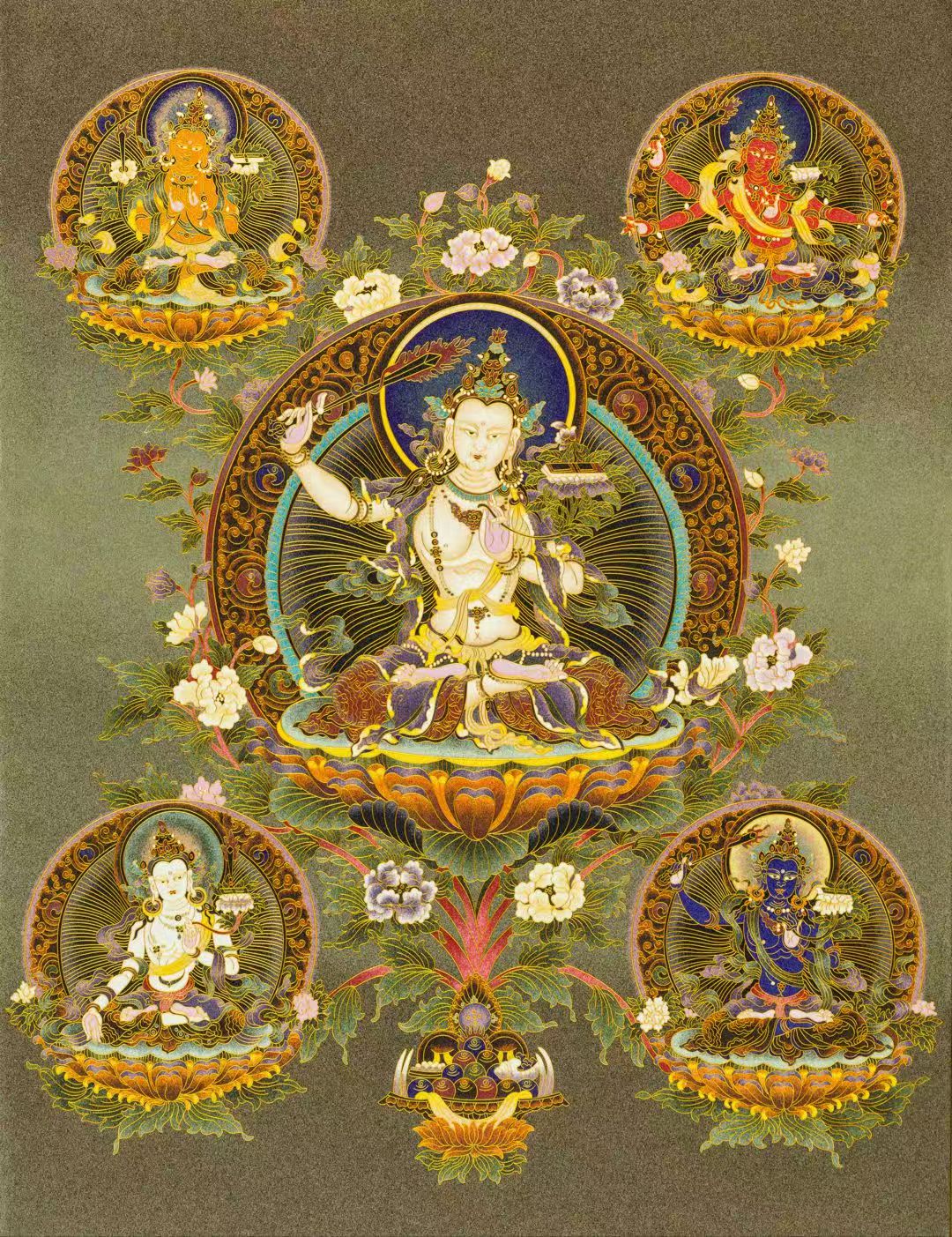 The Five forms Manjushri (五部文殊菩萨)